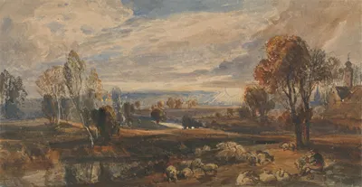 Landscape with Sheep by William Callow — digital art print download