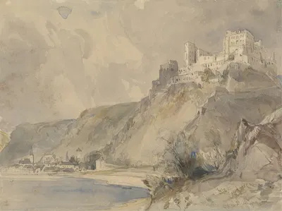 Rheinfels and St. Goar by William Callow, 1838 — digital art print download