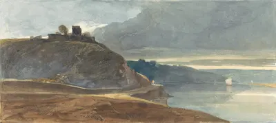 A Castle Above an Estuary by William James Müller — digital art print download