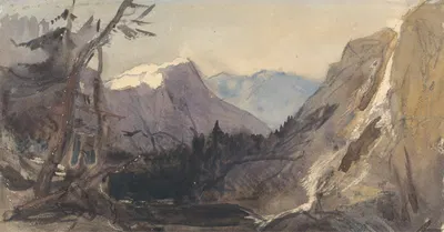 Alpine Landscape, possibly the Matterhorn by William James Müller — digital art print download