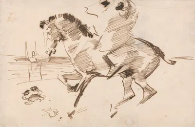 Tangiers Beach; A Horse Shying at a Crab by Joseph Crawhall — digital art print download