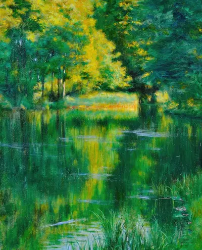 Lake in a park by Władysław Podkowiński, 1894 — digital art print download