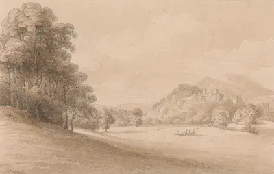 Dunster Castle, Somerset; Showing Castle in Distance by Джозеф Пауэлл — digital art print download