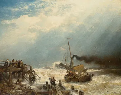 Hafen von Ostende by Andreas Achenbach, 1858 — digital art print download