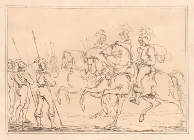 Cavalrymen, etc. by Joseph Steuart, 1821 — digital art print download