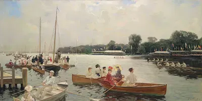 Гребной регат на Внешнем Альстере, Гамбург by Фредерик Везин, 1889 — digital art print download