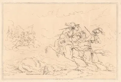 Cavalrymen, etc. by Joseph Steuart, 1821 — digital art print download