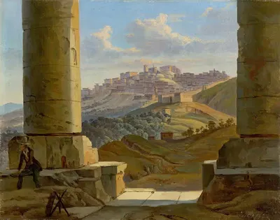 Сицилийский пейзаж by Готлоб Михаэль Вентцель, 1832 — digital art print download