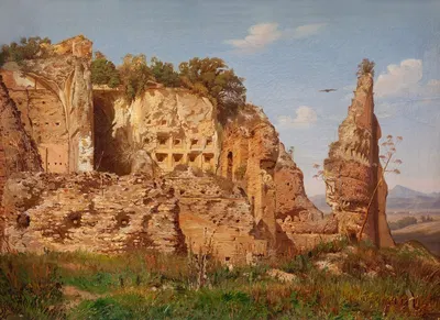 Пейзаж из Рима, Вилла деи Квинтили у Виа Аппиа by Харальд Ерихау, 1870 — digital art print download