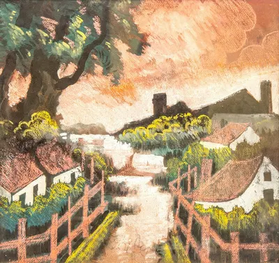 Village Landscape by Hugo Scheiber — digital art print download