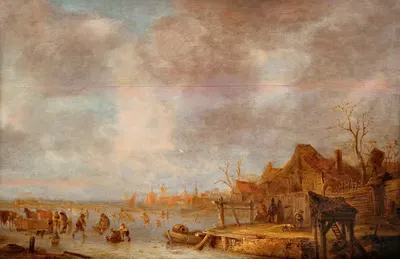 Зимний день под Хаарлемом by Исаак ван Остаде, 1636-1649 — digital art print download