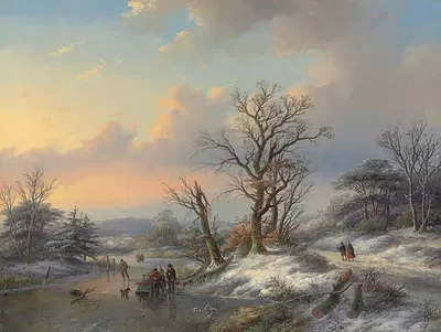 Собиратели дров на льду by Ян Якоб Коенраад Спохлер, 1861 — digital art print download