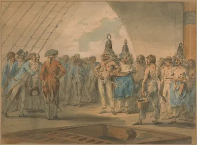 Crossing the Line Ceremony on Board the Ship, 'Vestal' by Julius Caesar Ibbetson — digital art print download