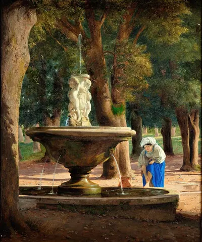 Сцена из сада Виллы Боргезе в Риме by Йорген Рёд, c. 1839 — digital art print download