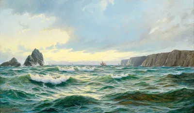 A rocky coastal landscape at early morning by Michael Zeno Diemer — digital art print download