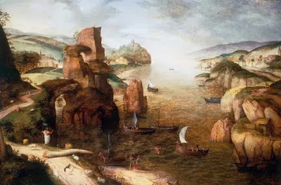 Христос и апостолы на Галилейском море by Питер Брейгель Старший, 1553 — digital art print download