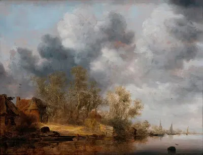 Голландский берег реки by Саломон ван Руйсдал, 1630-1635 — digital art print download