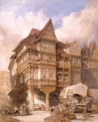 Albrecht Durer's House at Nuremberg by William Callow, 1875 — digital art print download