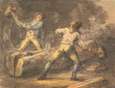 Split with Wedge and Beetel by Julius Caesar Ibbetson — digital art print download