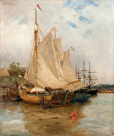 В порту by Адольф Фредрик Нордлинг, 1884 — digital art print download