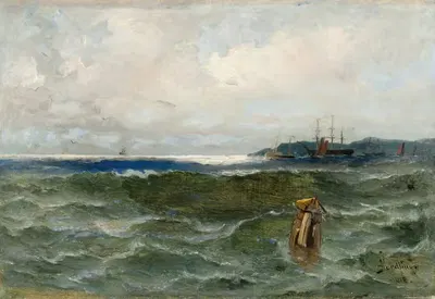 Seascape by Adolf Fredrik Nordling, 1885 — digital art print download