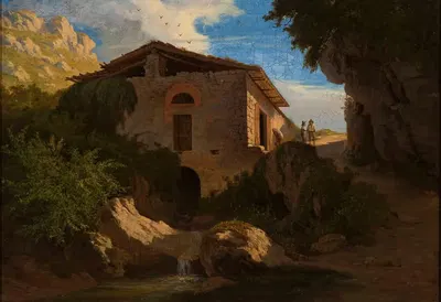 Итальянский пейзаж by Альберт Жаметт, 1850 — digital art print download