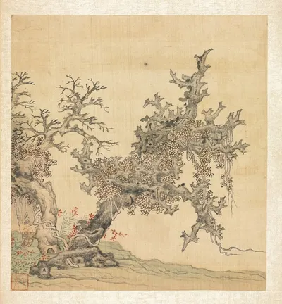 An Ancient Tree by Чэнь Хуншоу, 1598-1652 — digital art print download