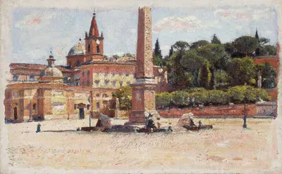 Площадь Пополо в Риме, эскиз by Александр Гиерминьский, 1899 — digital art print download