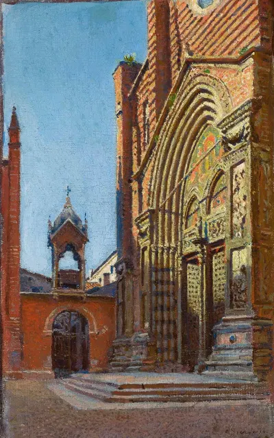 Портал церкви святой Анастасии в Вероне by Александр Гиерминьский, 1900 — digital art print download