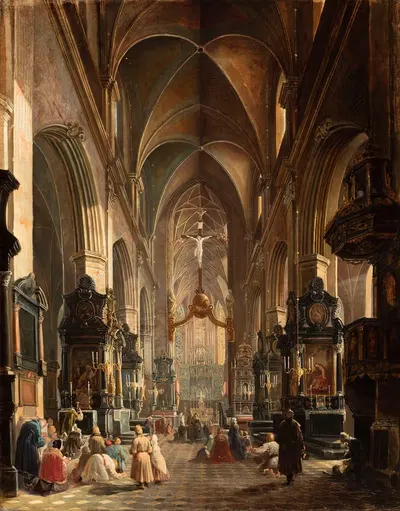 Интерьер церкви Святой Марии в Кракове by Александр Григлевский, 1858 — digital art print download
