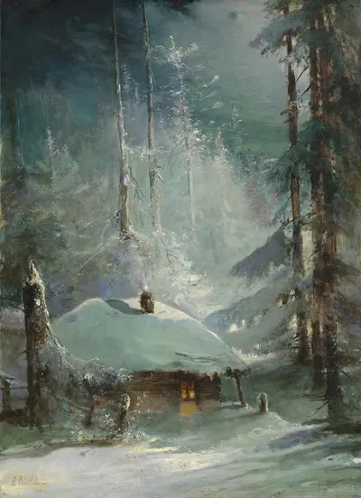 Хижина в зимнем лесу by Алексей Кондратиевич Саврасов, 1888 — digital art print download