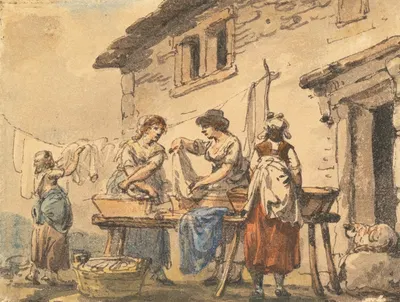Washing with Ashes by Julius Caesar Ibbetson — digital art print download