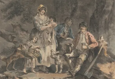Woodcutter and His Family by Julius Caesar Ibbetson — digital art print download
