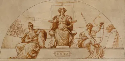 Cartoon for mural of Minnesota State Capital, 'Institute of Justice' by Кеньон Кокс — digital art print download