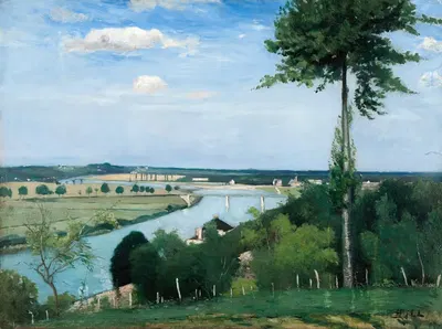 Французский речной пейзаж, Буа-ле-Руа by Карл Фредрик Хилл, 1877 — digital art print download
