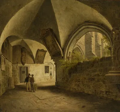 Клуатр собора в Хальберштадте by Карл Георг Адольф Хазенплуг, 1836 — digital art print download