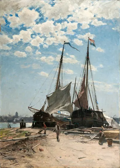 Порт, Дордрехт by Карл Сканберг, 1880 — digital art print download