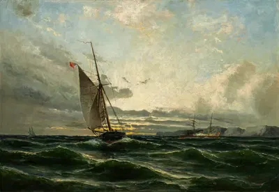 Морской пейзаж by Кристиан Фредрик Свенссон, 1880 — digital art print download
