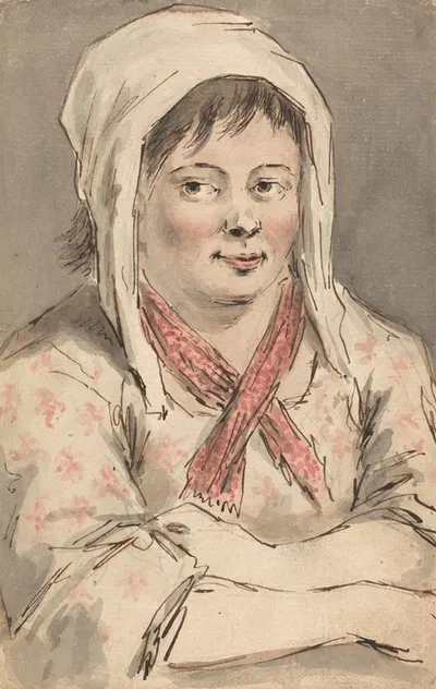 A Young Peasant Girl with Arms Folded by Louis Philippe Boitard — digital art print download