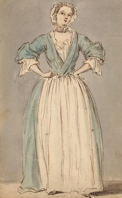 A Young Woman in a Blue Dress by Louis Philippe Boitard — digital art print download