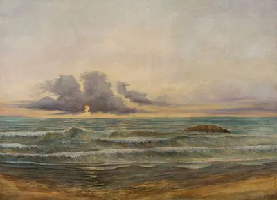 Море в Биаррице by Циприан Лахницкий, 1880 — digital art print download