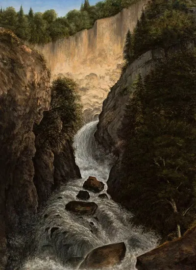 Горный водопад в Сен-Жерве by Циприан Лахницкий — digital art print download