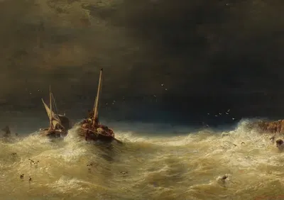 Морская буря by Эдуард Хильдебрандт, 1852 — digital art print download