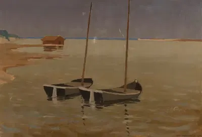 Рыболовные лодки by Эдвард Трояновский, 1909 — digital art print download