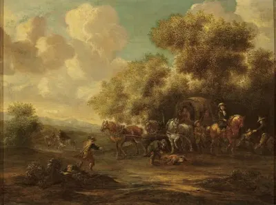 Нападение на путешественников by Эйзе Аетес Руйтенбах, 1688 — digital art print download