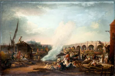 Вестминстерский мост и процессия короля Кристиана VII Датского по Темзе в 1769 году by Элиас Мартин, 1768-1769 — digital…