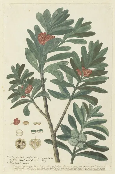Hyenanche globosa Lam. or Toxicodendrum capense of globosum (Cape wolvegift) by Robert Jacob Gordon — digital art print…