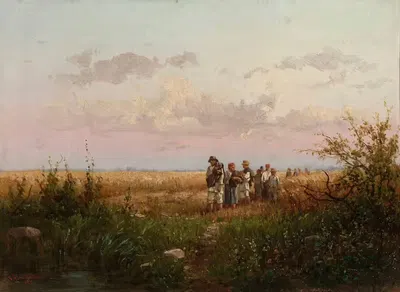 Жнецы, возвращающиеся с полей by Францишек Вастковский, 1881 — digital art print download