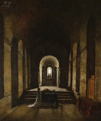 Обет (интерьер часовни) by Франсуа-Мариус Гране, 1820-1830 — digital art print download
