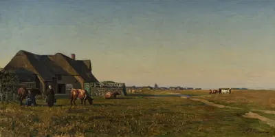 Пейзаж с фермерским двором by Франц Корван, 1900 — digital art print download